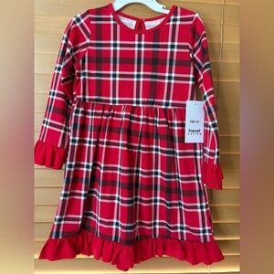 Planet Cotton NWT Girls Red Plaid Casual Dress. Size 4